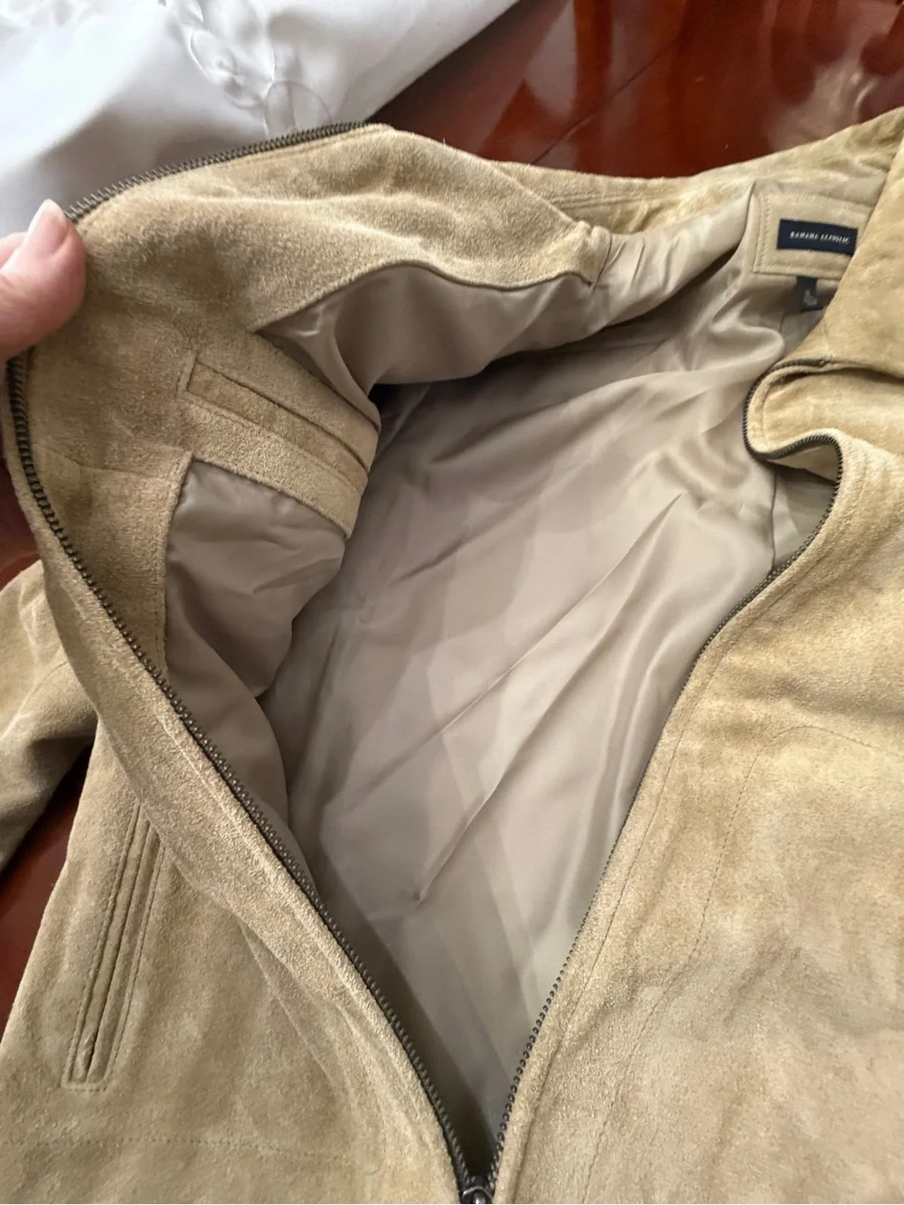 Banana Republic Men's Suede Beige Bomber Jacket